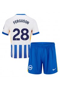 Brighton Evan Ferguson #28 Babyklær Hjemme Fotballdrakt til barn 2024-25 Korte ermer (+ Korte bukser)